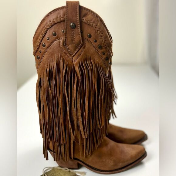LIBERTY Black Shoes - Liberty Black Vegas Fringe Faggie Boots LB71124